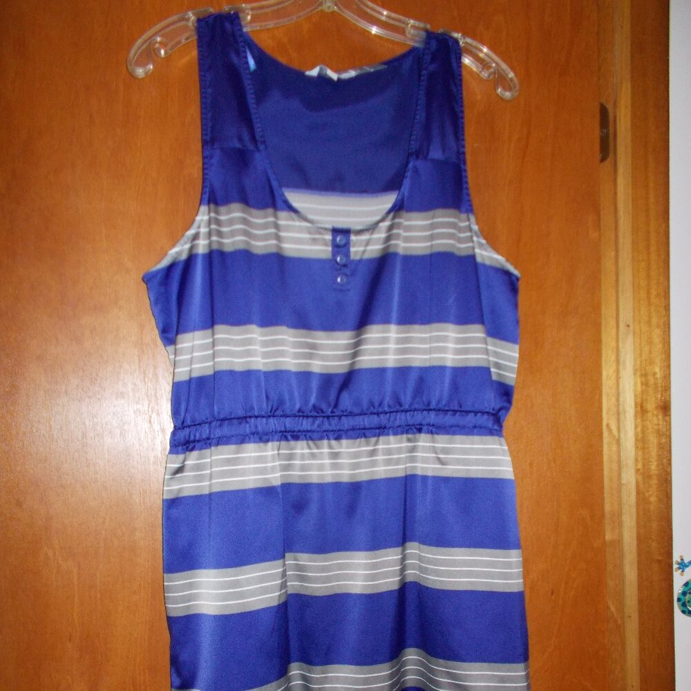 Alfred Sung Pure purple and gray striped dress in XL